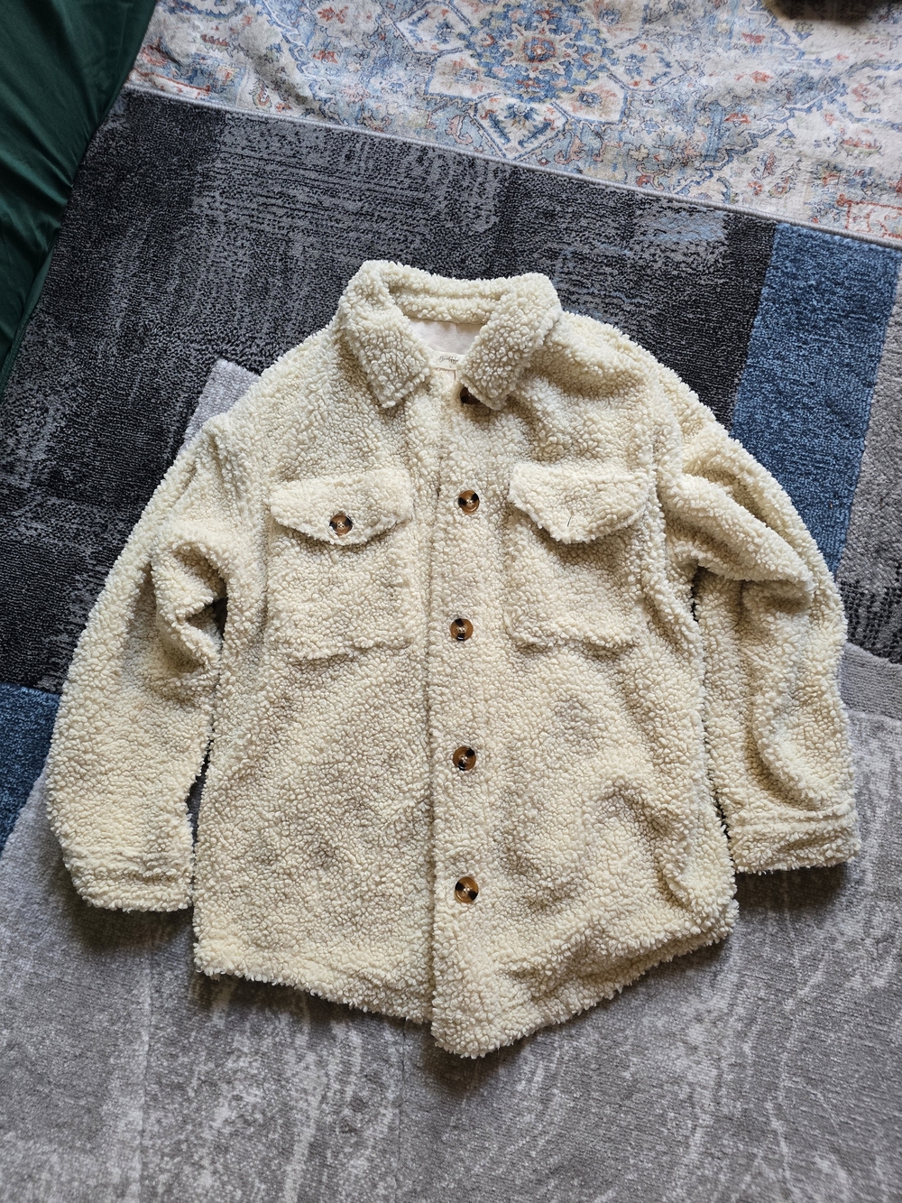 ​A Beautiful Soul (Altar'd State) Cozy Sherpa Fleece Shacket-Cream (Size X)
